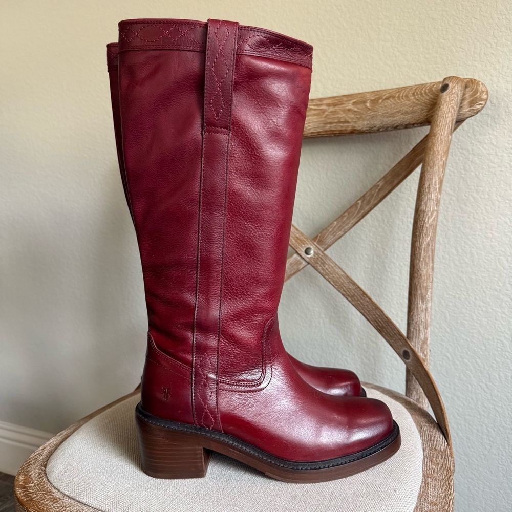 Frye Kate Pull-On Boots Merlot - Picture 6 of 9